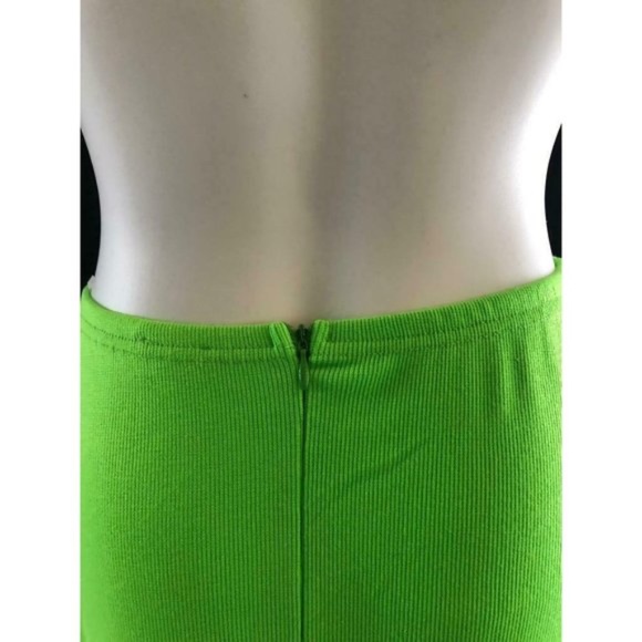 ZYA Women's Skirt Color Green Fluo Midi A-Line 10 - Picture 8 of 11